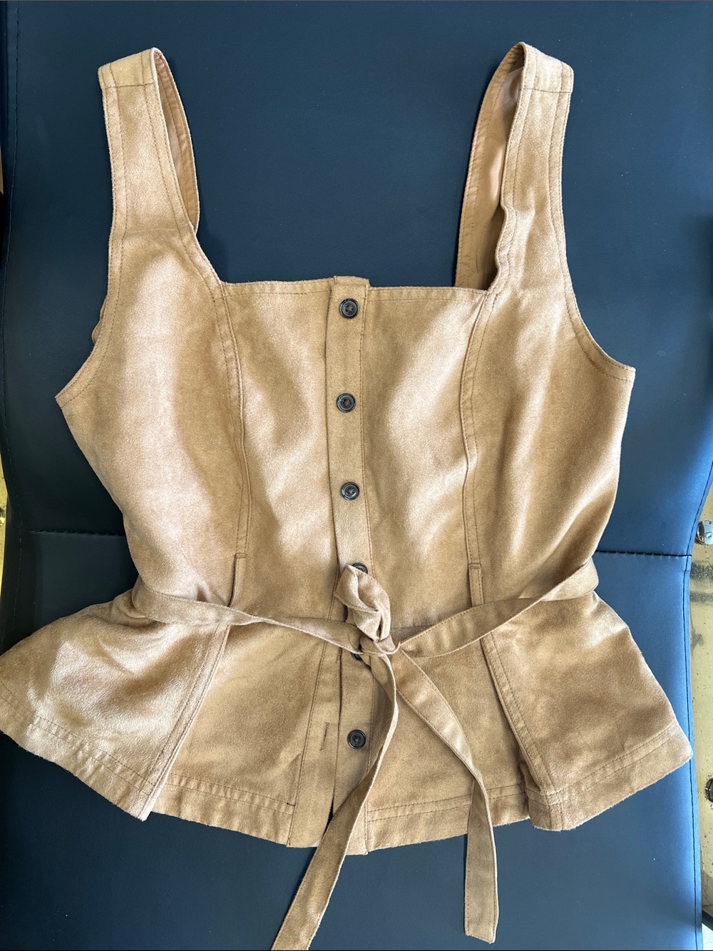 Banana Republic Tan Sleeveless Belted Peplum Camisole